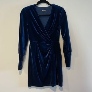 EXPRESS blue velvet dress